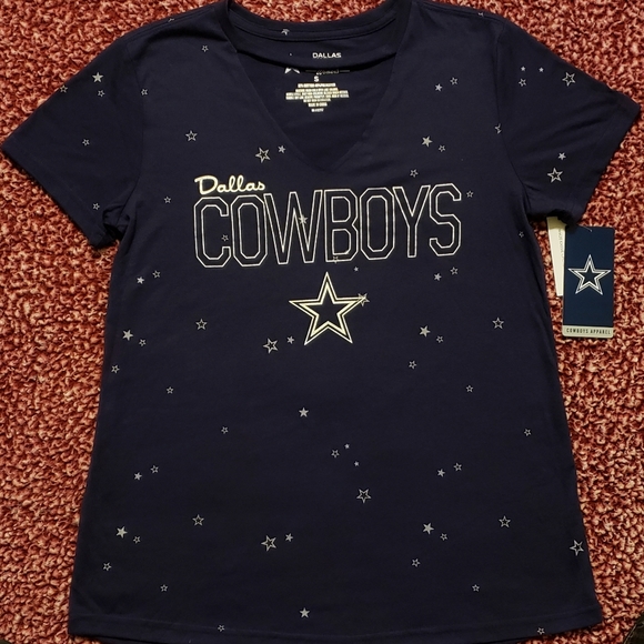 Woman's DALLAS COWBOYS "Kassie Choker" Navy Blue T-shirt  (M, L, XL, 2XL) - Picture 1 of 5